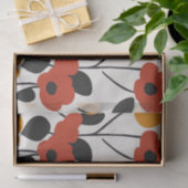 Fett Floral Muster rot, orange und schwarz Seidenpapier (Geschenk)