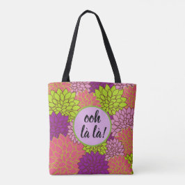 Fett Floral Ooh la la la la / Monogramm Pink Lila  Tasche