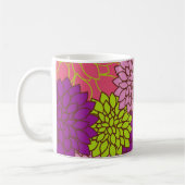 Fett florales Design in Lime Green, Pink, Lila Kaffeetasse (Links)