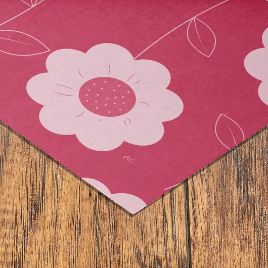 Fett florales Muster Magenta Tissue Paper Seidenpapier