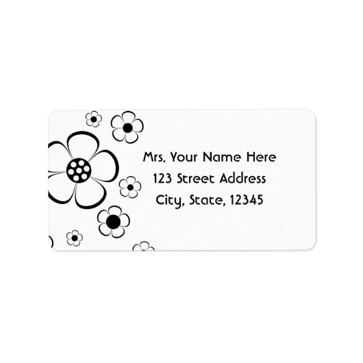 Fett formatierte Blume Adressaufkleber (Vorne)