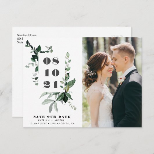 Fett formatierter Rahmen Postkarte (Vorne/Hinten)