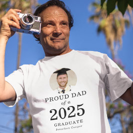 Fett formatiertes Foto Proud Vater 2025 Graduate T T-Shirt