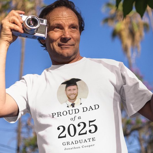Fett formatiertes Foto Proud Vater 2025 Graduate T T-Shirt
