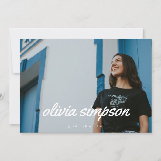 Fett formatiertes und fresh Script Grad Foto Ankündigung (Vorderseite)