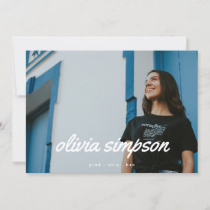 Fett formatiertes und fresh Script Grad Foto Ankündigung