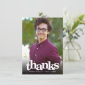 Fett Foto Abschluss Moderne Typografie Dankeskarte (Stehend Vorderseite)