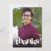 Fett Foto Abschluss Moderne Typografie Dankeskarte (Vorderseite)