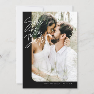 Fett-Foto aus schwarzen, modernen abgerundeten Kan Save The Date