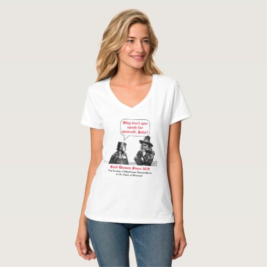 Fett Frauen seit 1620 (Mayflower Descendant) T-Shirt (Vorderseite Vollansicht)