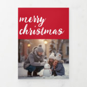 Fett fröhliches und helles Foto Dreifach Gefaltete Urlaubskarte (Cover)