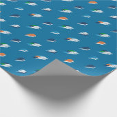 Fett gedruckte Blitze auf blau Geschenkpapier (Ecke)