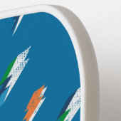 Fett gedruckte Blitze auf blau Pickleball Schläger (Linke Seite)