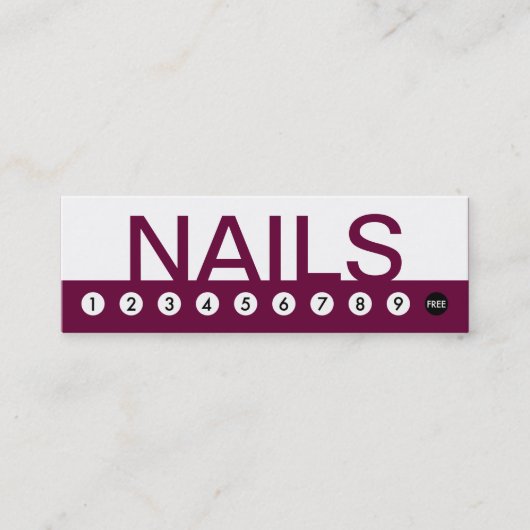 fett gedruckte NAIL SALON Kundenbindung Treuekarte (Vorderseite)