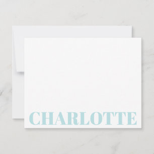 Fett gedruckte Typografie personalisierter blauer Mitteilungskarte