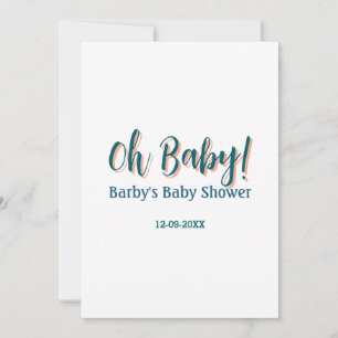 Fett gedruckter einfacher blauer Oh Baby Baby Show Einladung