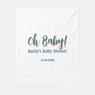 Fett gedruckter einfacher blauer Oh Baby Baby Show Fleecedecke