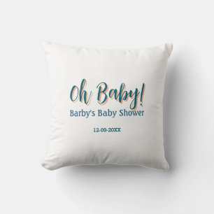 Fett gedruckter einfacher blauer Oh Baby Baby Show Kissen