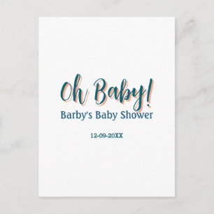 Fett gedruckter einfacher blauer Oh Baby Baby Show Postkarte