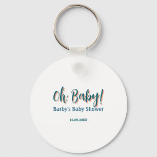Fett gedruckter einfacher blauer Oh Baby Baby Show Schlüsselanhänger
