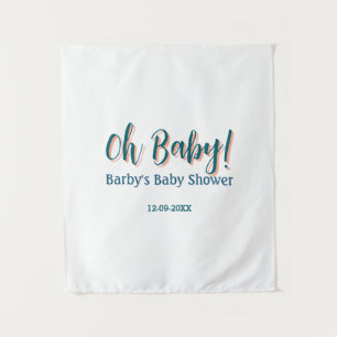 Fett gedruckter einfacher blauer Oh Baby Baby Show Wandteppich