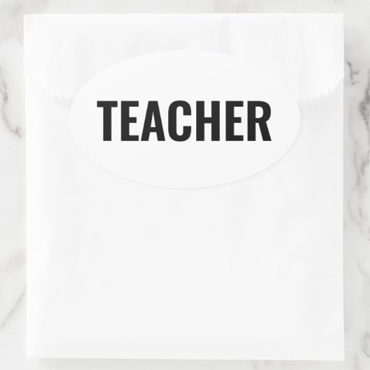 Fett gedruckter Text-Oval-Aufkleber für den Unterr Ovaler Aufkleber (Tasche)