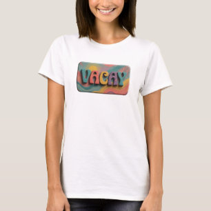 Fett gedruckter türkiser VACAY-Aufdruck T-Shirt