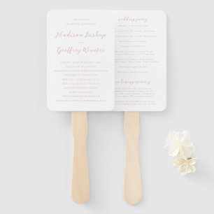 Fett gedrucktes, elegantes Hochzeitsprogramm in Ro Fächer