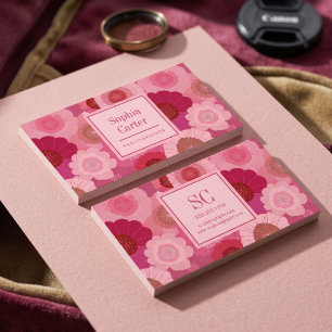 Fett gedrucktes florales Monogramm-Design Visitenkarte
