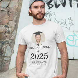 Fett gedrucktes Foto - Proud Onkel von 2025 Gradua T-Shirt