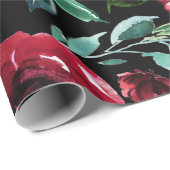 Fett gefärbte Blume und Blattmuster Geschenkpapier (Rolleneckpunkt)