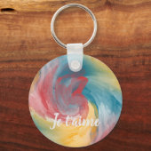 Fett gefärbte Krawatte Farbfarben Farbfarbenfroh W Schlüsselanhänger (Vorderseite)