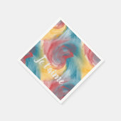 Fett gefärbte Krawatte Farbfarben Farbfarbenfroh W Serviette (Ecke)