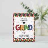 Fett gefärbtes Muster Grad Party Einladung Postkarte (Stehend Vorderseite)