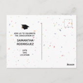 Fett gefärbtes Muster Grad Party Einladung Postkarte (Rückseite)