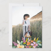 Fett gegartes Aquarell Blume Abschluss Einladung (Rückseite)