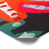 Fett Gelb und orange Blume Schwarz Poster (Ecke)