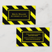 Fett gelb und schwarz-diagonal Streifen Muster Visitenkarte (Vorne/Hinten)