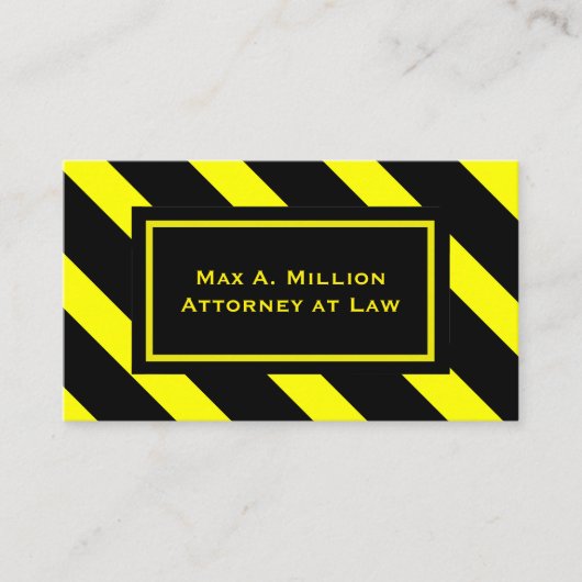 Fett gelb und schwarz-diagonal Streifen Muster Visitenkarte (Vorderseite)