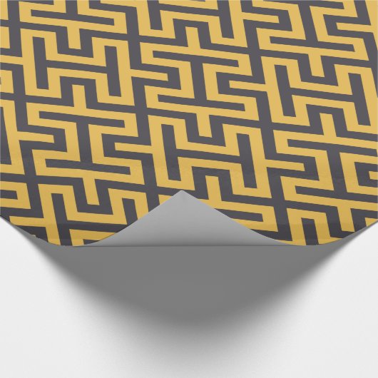 Fett-gelbe, geometrische Hauptmuster monogramm Geschenkpapier (Ecke)