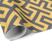 Fett-gelbe, geometrische Hauptmuster monogramm Geschenkpapier (Rolleneckpunkt)