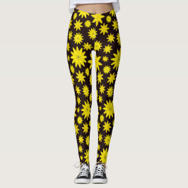 Fett-gelber Blumenbrand Leggings