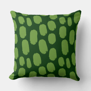 Fett gemalte Spots - Avocado Green auf dunkelgrün Kissen