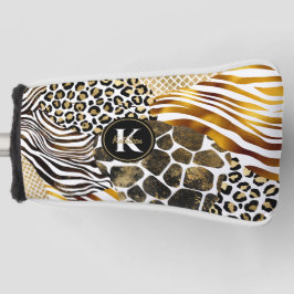 Fett gemischte Tierdrucke mit Gold-Akzent-Putter Golf Headcover