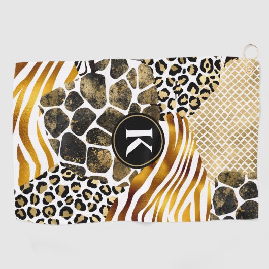Fett gemischte Tierdrucke mit Goldakzenten Golfhandtuch (Horizontal)