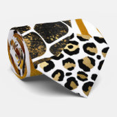Fett gemischte Tierdrucke mit Goldakzenten Krawatte (Gerollt)
