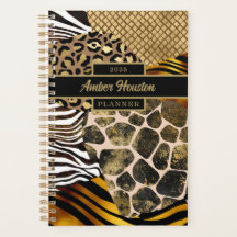 Fett gemischte Tierdrucke mit Goldakzenten