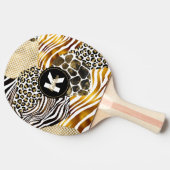 Fett gemischte Tierdrucke mit Goldakzenten Tischtennis Schläger (Seitenansicht)