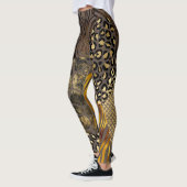 Fett gemischte Tierprägungen Gold-Akzente Leggings (Links)