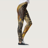 Fett gemischte Tierprägungen Gold-Akzente Leggings (Rechts)